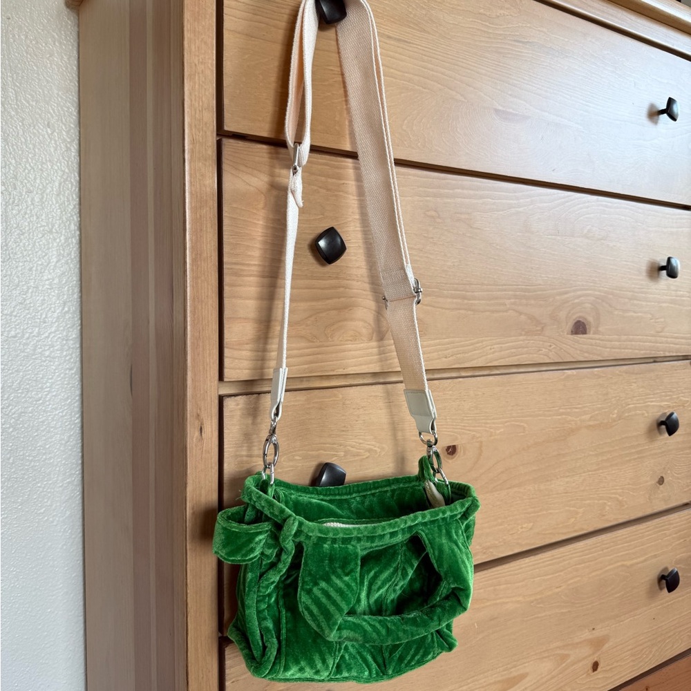 Urban Outfitters Green Velvet Crossbody Bag